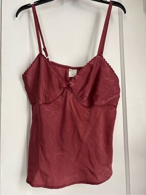 No Boundaries Burgundy Woven Camisole V-Neck Tank Top, Sz: XXL (20)